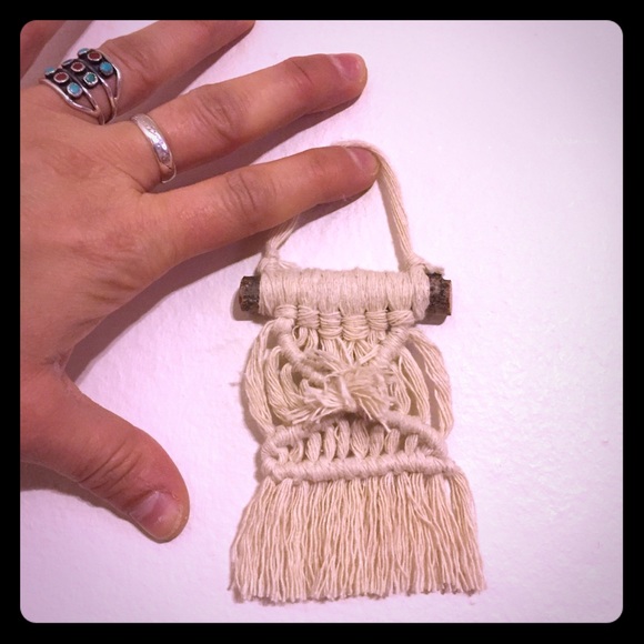 Coppoletti Other - Handmade Macramé Rear View Mirror Mini Boho Bling Coppoletti Other - Handmade Macramé Rear View Mirror Mini Boho Bling